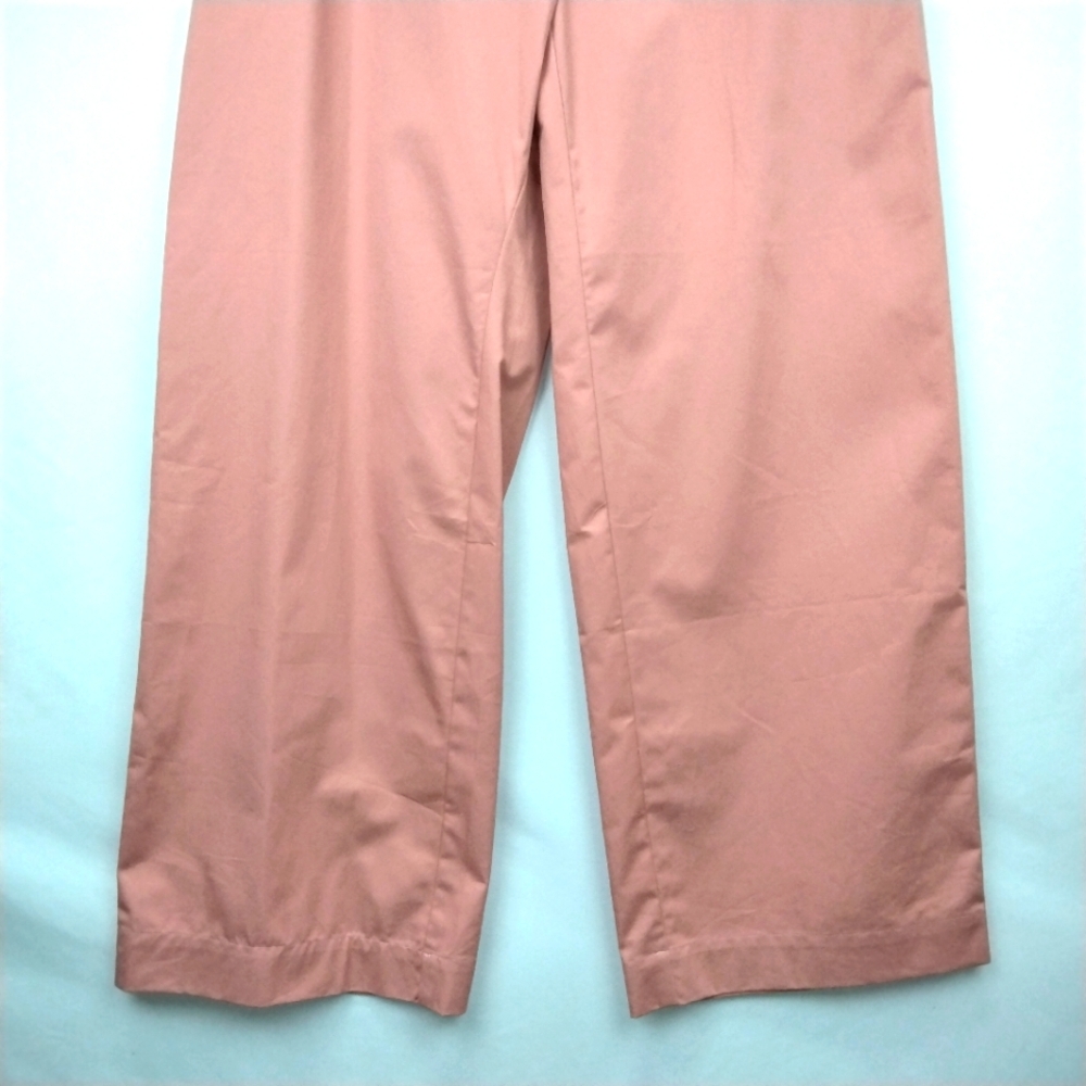 🆕 Lattelier Asymmetrical Closure Wide Leg Trousers in Light Salmon Coral Sz. Sm - Picture 3 of 6
